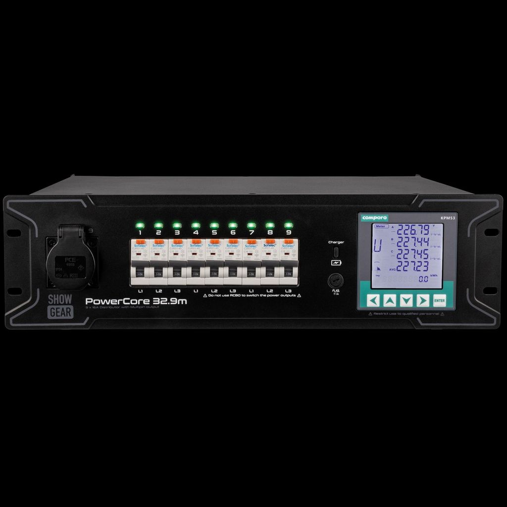SHOWGEAR PowerCore 32.9m 1 + 9x Schuko + 1x Multipin H16 1 + 9x Schuko + 1x Multipin H16