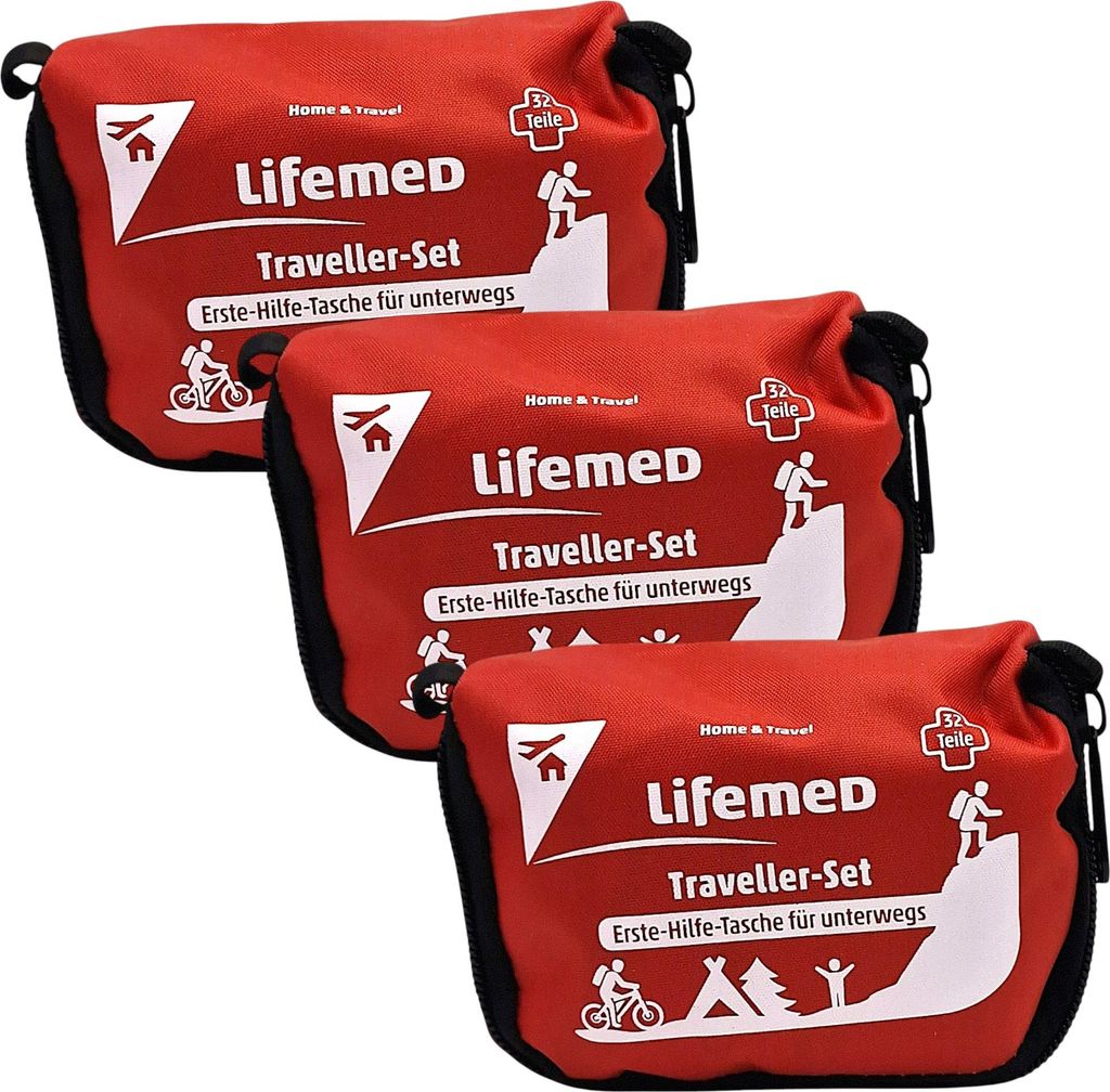 3x Lifemed Erste Hilfe Set Travel & Home 3x 32 teilig