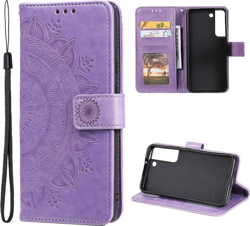 Hülle für Samsung Galaxy S22+ (Plus) Handyhülle Flip Case Cover Mandala Lila