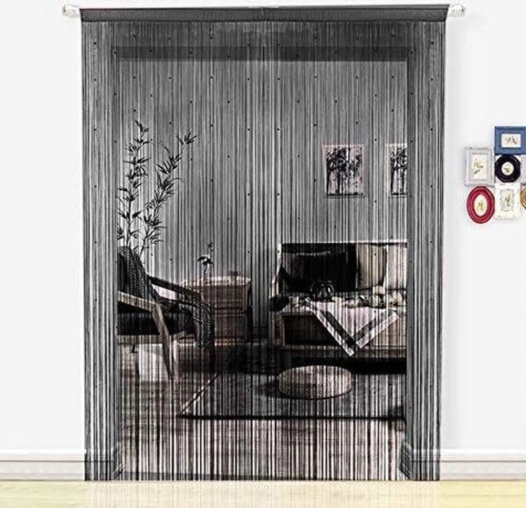 Rideau décoratif noir 90 x 245 cm en tissu occultant et design moderne