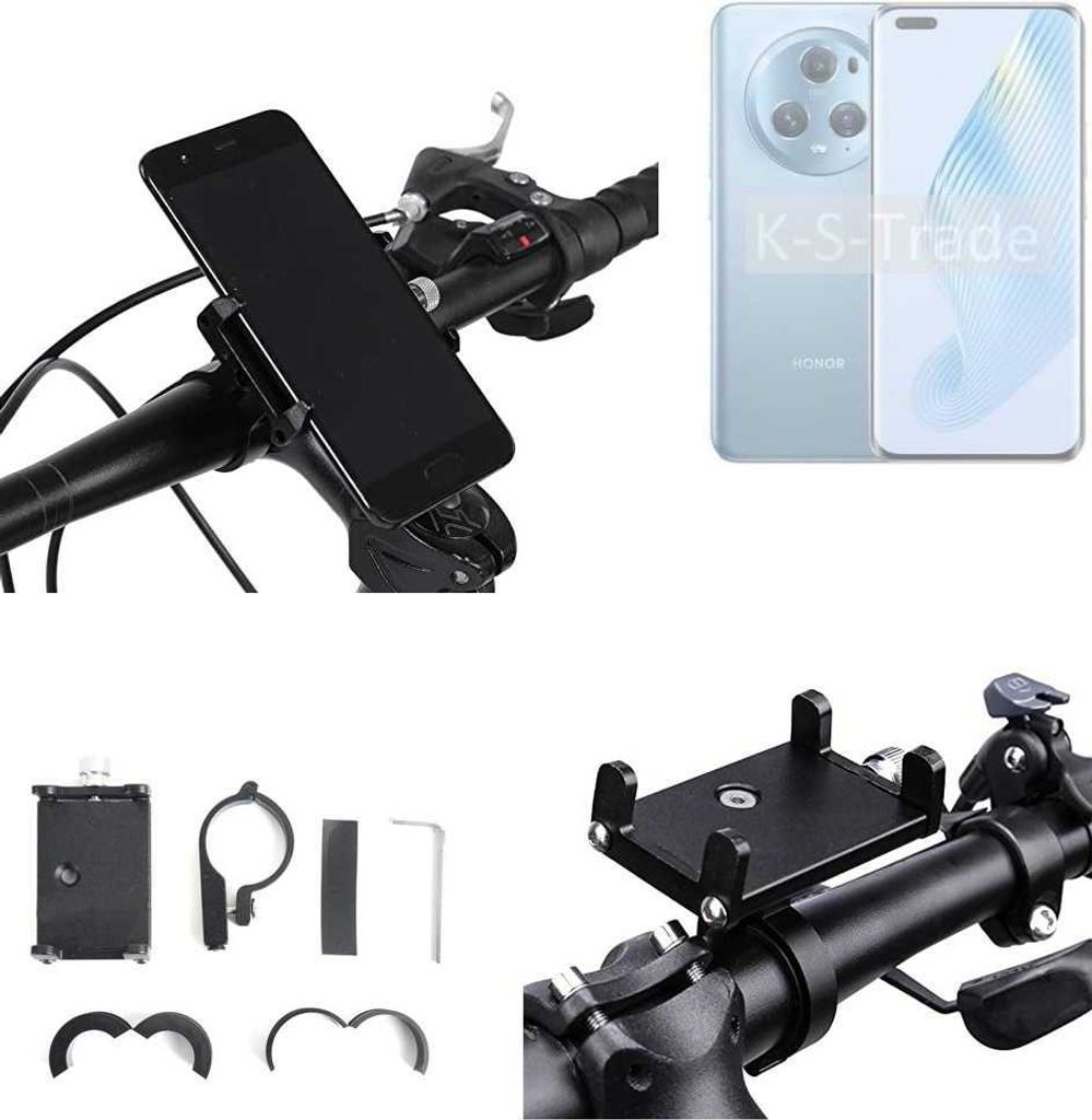 K-S-Trade Handyhalterung für das Fahrrad kompatibel mit Honor Magic5 Halter Lenkstange Fahrradhalterung Motorrad Bike Mount Befestigung Smartphone