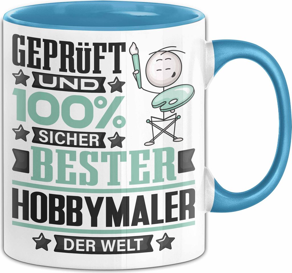 Hobbymaler Geschenk Lustiger Spruch für Hobbymaler Geschenkidee Bester Hobbymaler Der Welt (Blau)