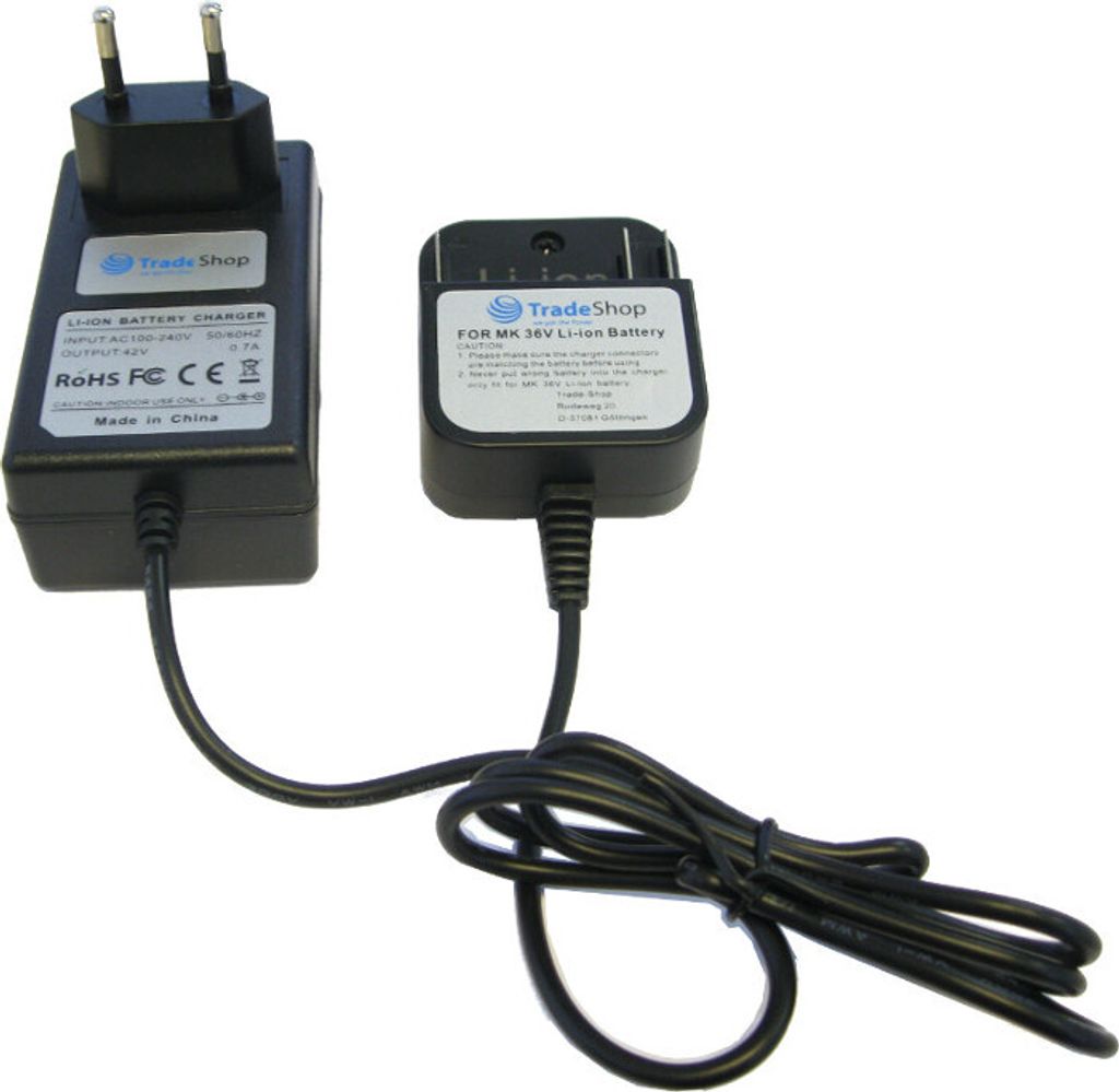 Akku Ladegerät für viele Makita Geräte (wie BHR261, BC231, BC300, BLM430, BUB360, BUC250, BUH550, BUX361, UB360, UH550, UH650) / Netzteil, Lades...