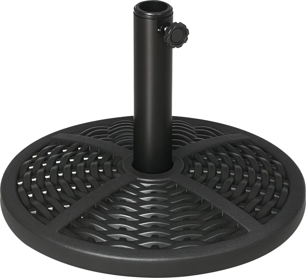 Fixation Parasol Anti-Vent Outsunny Pied Lesté 9kg Noir Haute Stabilité