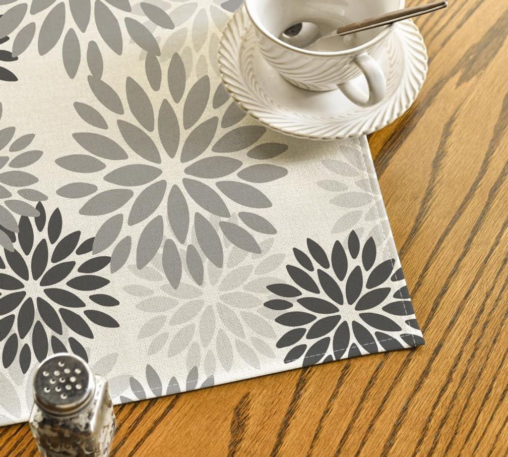 Artoid Fashion Florale Graue Dahlien Halloween Tischdecke, Saisonale Herbst Küchentischdekoration Innen Partydekoration 120x120 cm