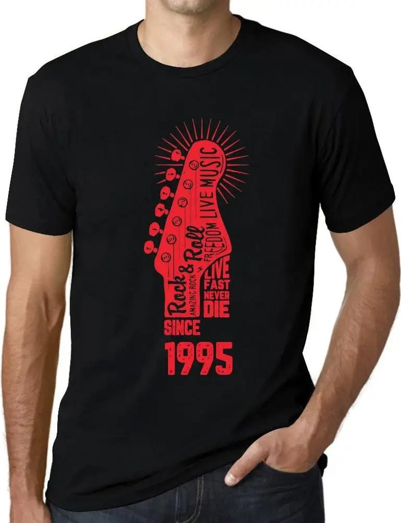 Herren Grafik T-Shirt Lebe schnell stirb nie Gitarre und Rock & Roll seit 1995 – Live Fast, Never Die Guitar and Rock & Roll Since 1995 – Gesch...