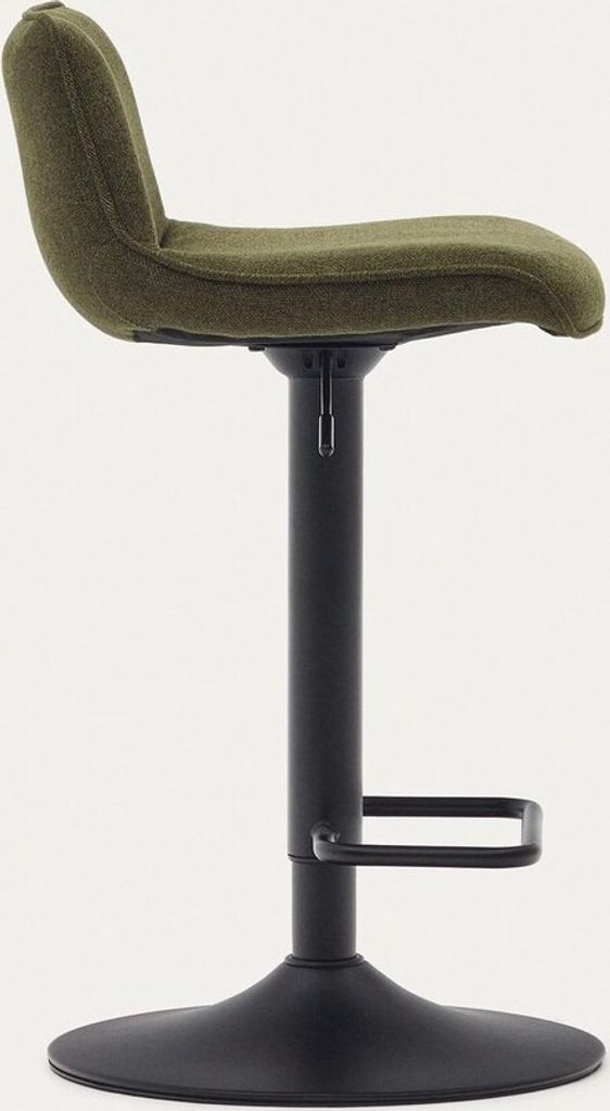 2er Set Zenda Hocker aus dunkelgrüner Chenille und mattschwarzem Stahl
