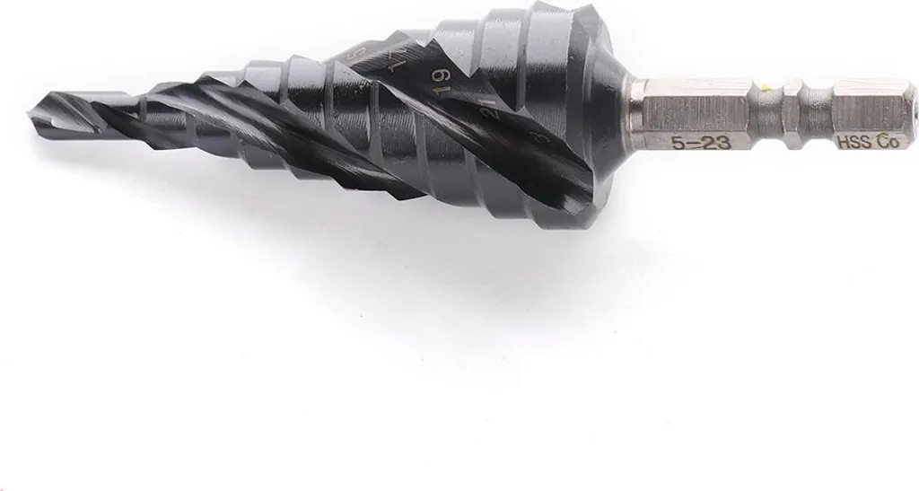Foret Étagé HSS 5-23mm avec Emmanchement Hexagonal pour Acier et Métaux