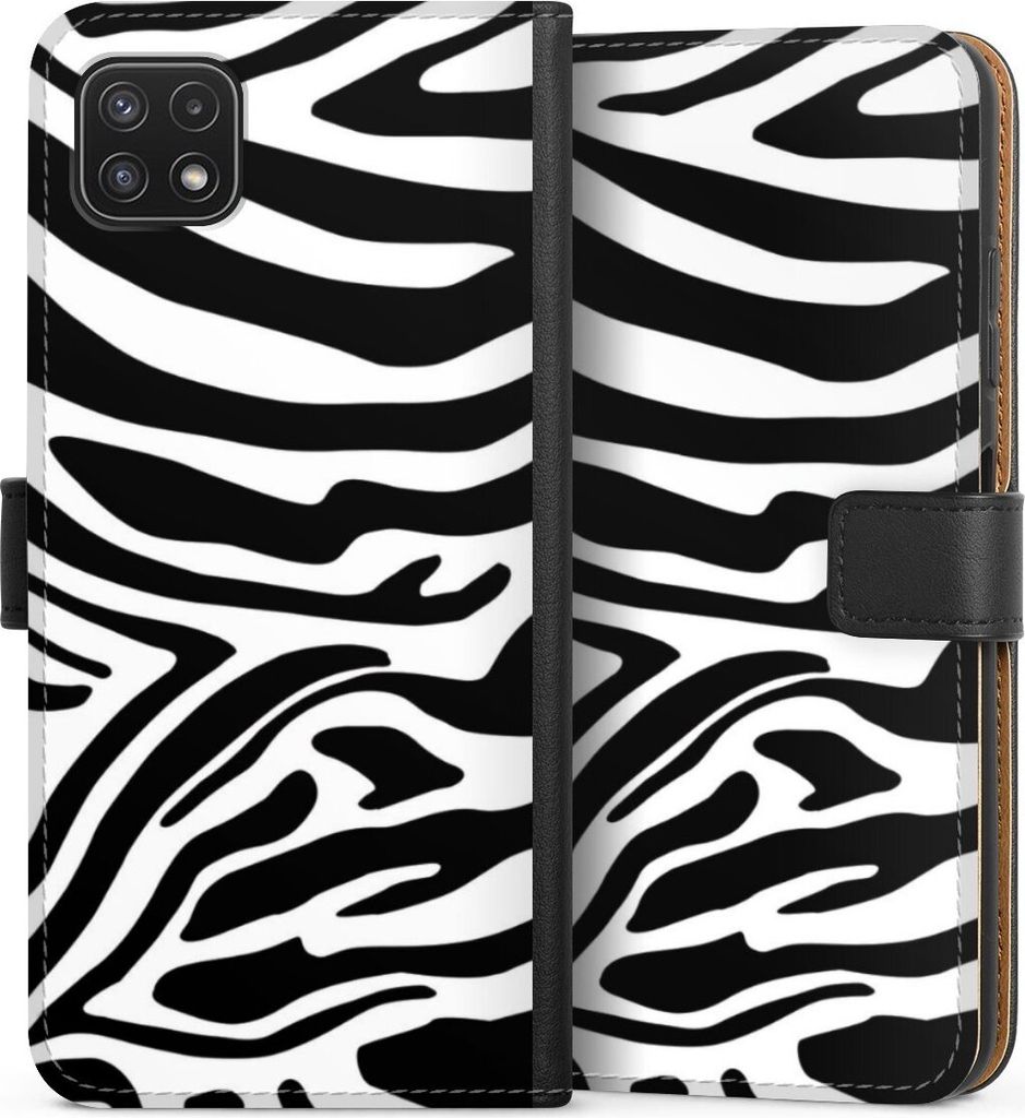 DeinDesign Klapphülle für Samsung Galaxy A22 5G Handytasche Lederhülle Tasche Animal-Look Animalprint Zebra
