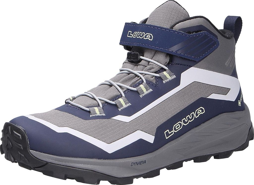 Lowa Trailux GTX Mid Jr wasserdichte und leichte Kinderwanderschuhe mit griffiger Laufsohle und Goretex Membrane Navy/Grau EU 32