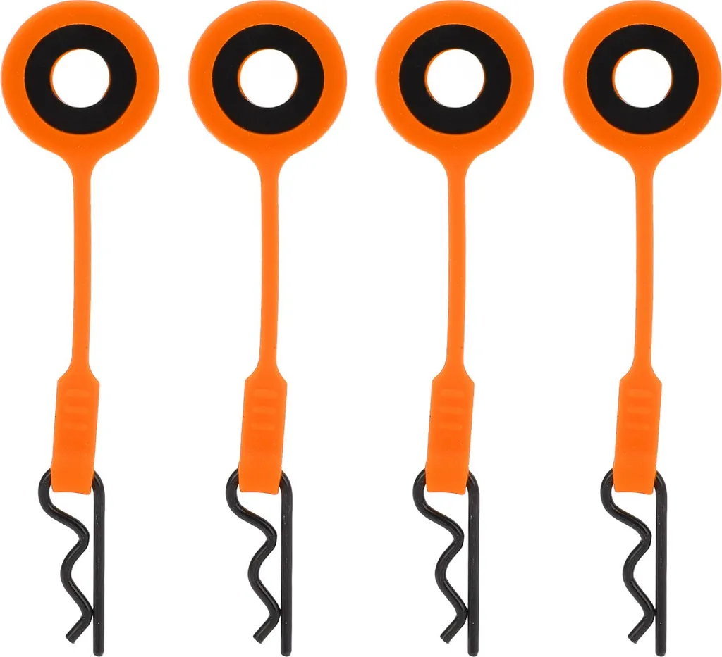 Clip Ritenuta Carrozzeria 1/10 Arancione RC - Acciaio e Silicone