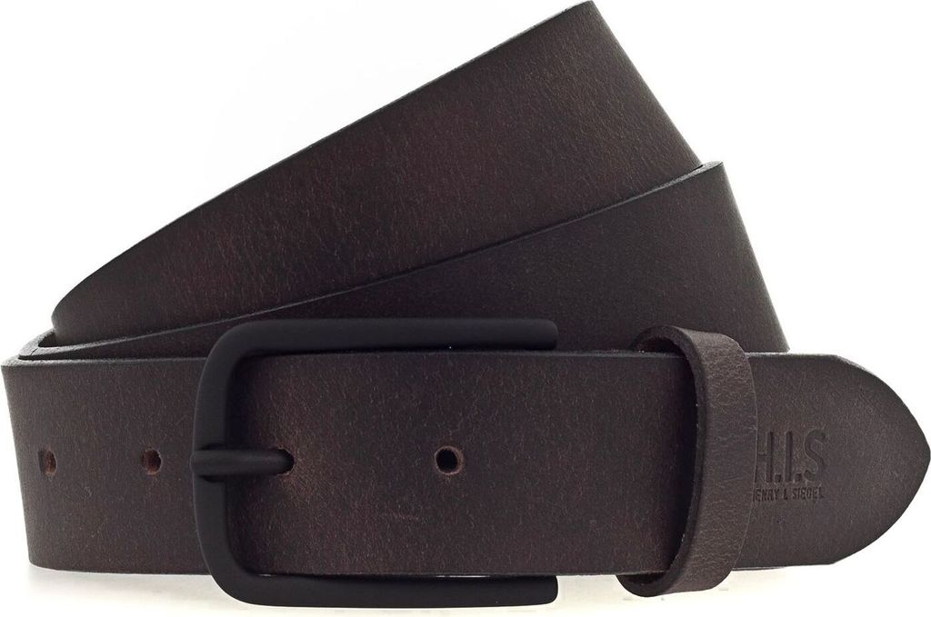 H.I.S Leder Gürtel 35mm Leather Belt W85 Dark Brown braun
