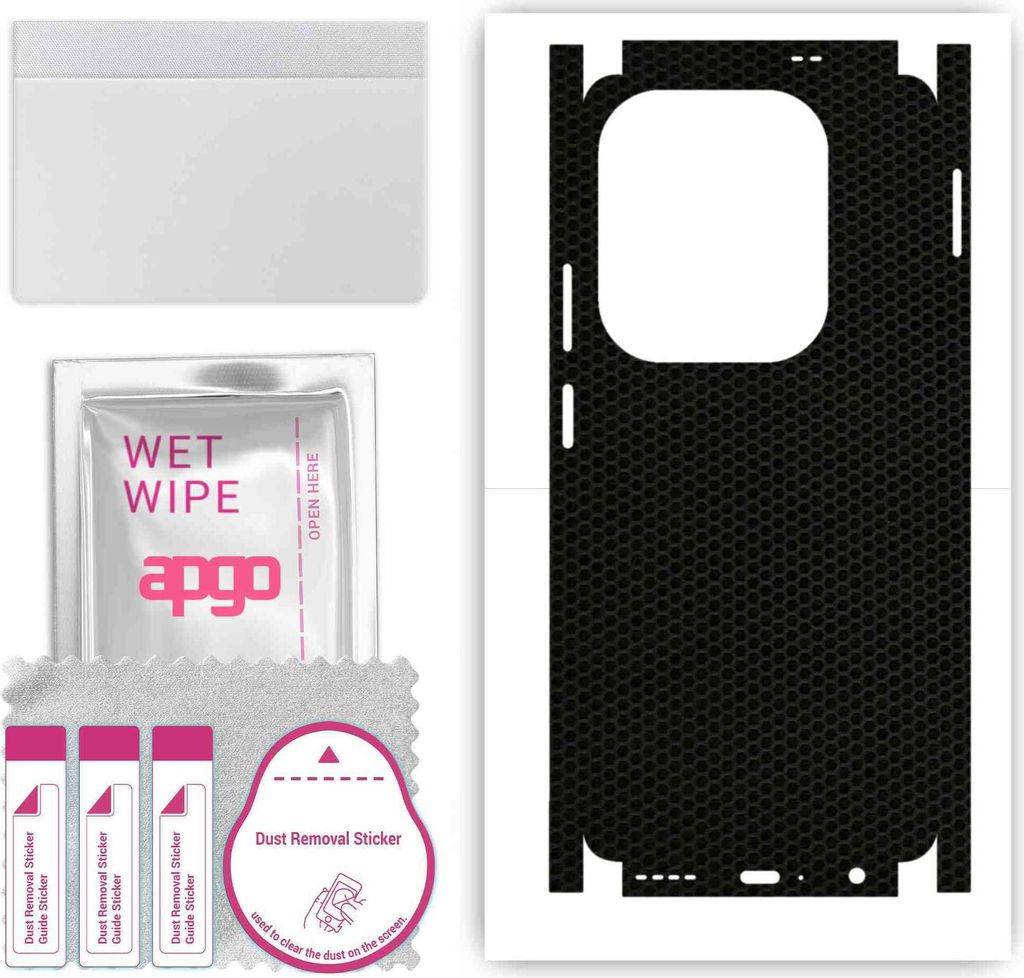 apgo Rückseite + Seiten Schutzfolie, Skin, kompatibel mit Infinix Hot 40 Pro, Hinten Displayschutzfolie aus Vinylfolie, kratzfest, einfache Montag...