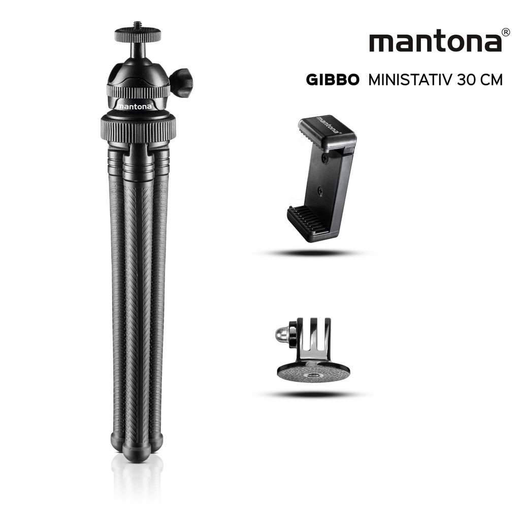 Mantona Gibbo Flex Mini statief, 30 cm, camerastatief met Productafbeelding 