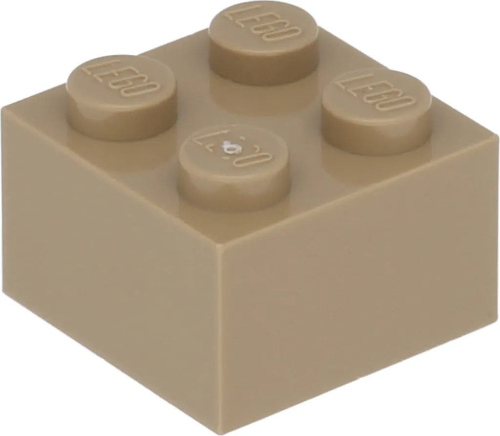 Lego brique 2x2 pour diorama et architecture beige foncé x250
