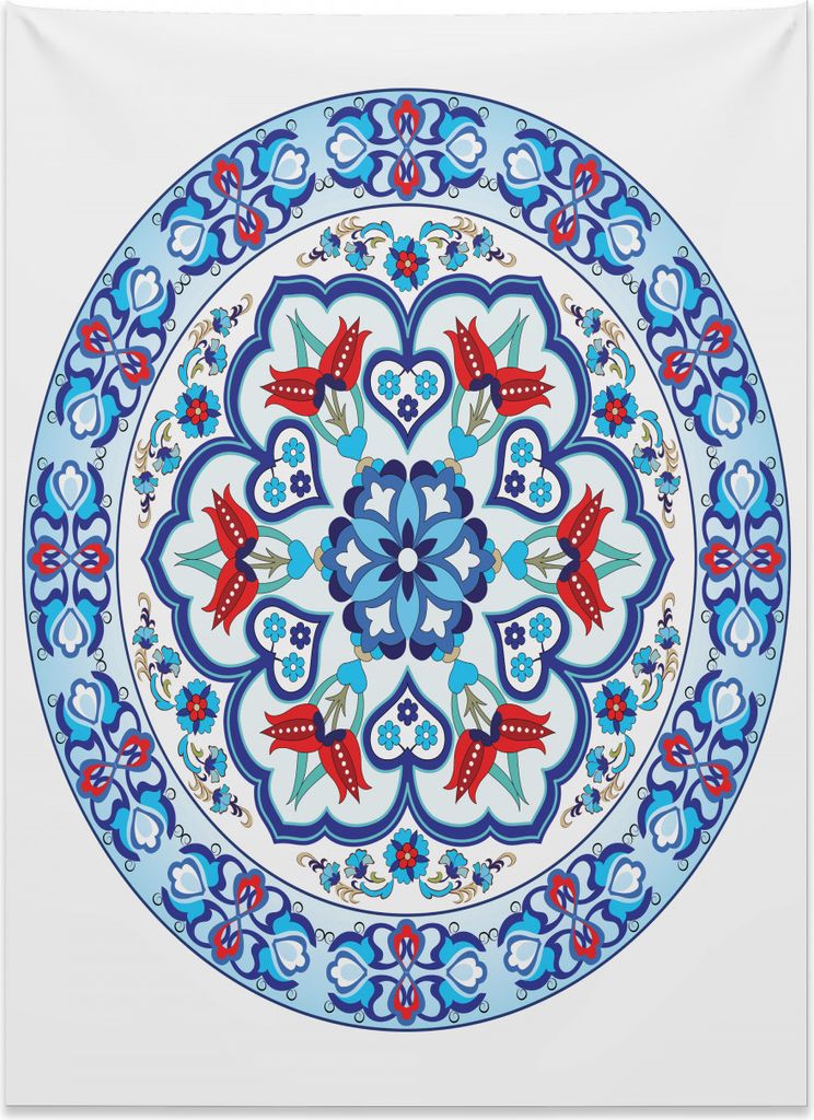 Abakuhaus Bunt Wandteppich, Europäische Blumentulpen aus Weiches Mikrofaser Stoff Kein Verblassen Klare Farben Waschbar, 110 x 150 cm, Mehrfarbig