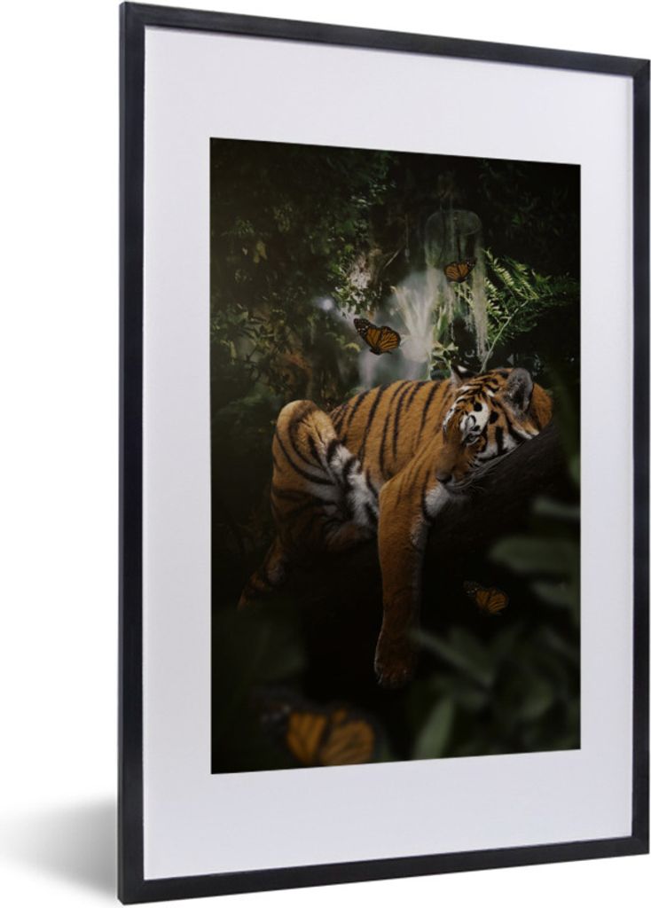 MuchoWow® MuchoWow® Gerahmtes Poster Tiger - Dschungel - Produktbild 