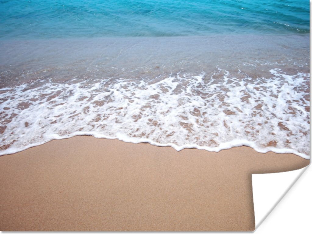 MuchoWow Poster Wasser - Golf - Strand 160x120 cm - Foto Plakat
