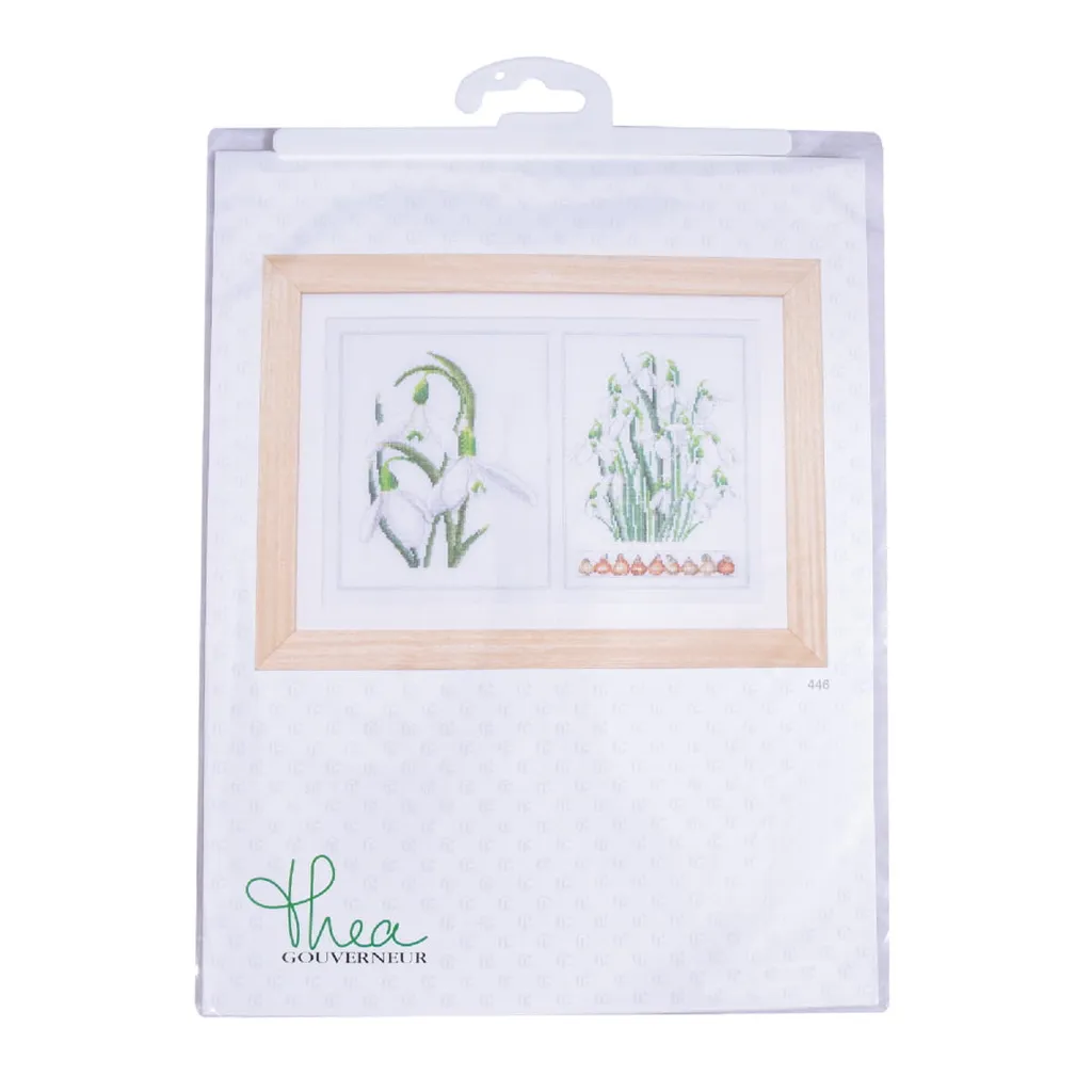 Thea Gouverneur Snowdrop Panel Kit - Ricamo Punto Croce Evenweave - 2