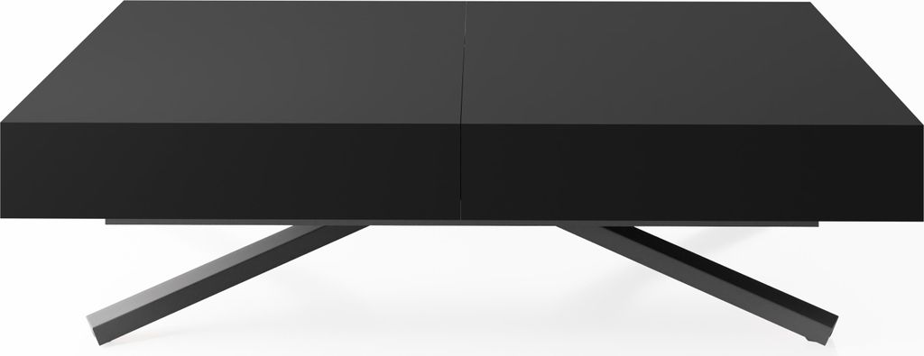 Couchtisch Höhenverstellbar und Ausziehbar Cavetta X - Wohnzimmertisch Esstisch Multifunktionstisch 120-200/80/27-76 cm Schwarz