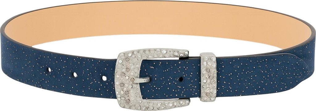 Ledergürtel Sparkle aus echtem Leder, mit silbernen Punkten von collezione alessandro