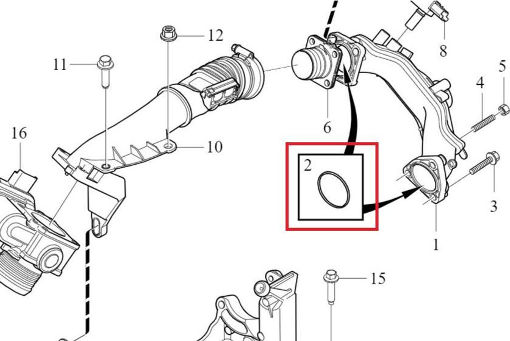 VOLVO S60 V60 S80 V70 Ansaugkrümmer Dichtung 1.6D