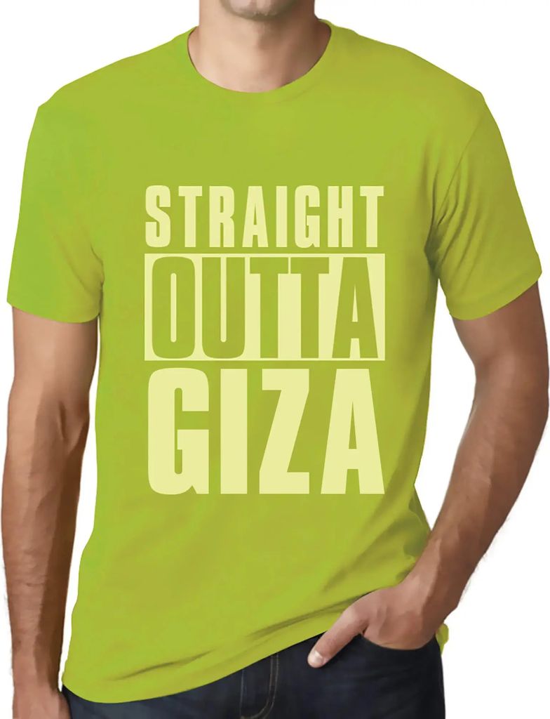 Herren Grafik T-Shirt Direkt aus Gizeh – Straight Outta Giza – Öko-Verantwortlich Vintage Jahrgang Kurzarm Lustige Druck Geburtstag Geschenk Mann