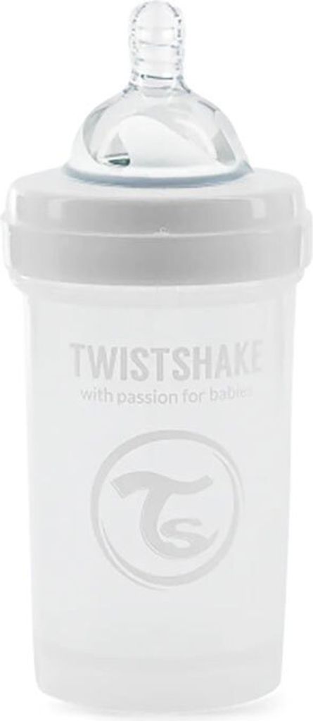 Twistshake - antykolkowa butelka dla niemowlt 260 ml, biaa, Zdjęcie produktu 