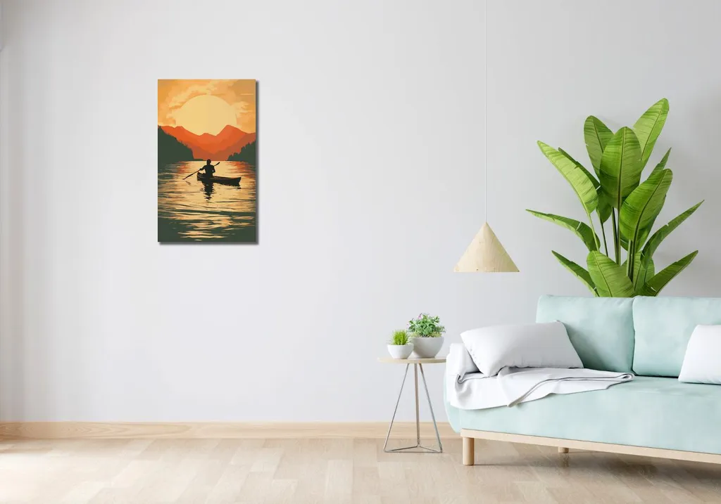 Affiche Ramer au crépuscule 40 x 70 cm - Couleurs chaudes et design - 2