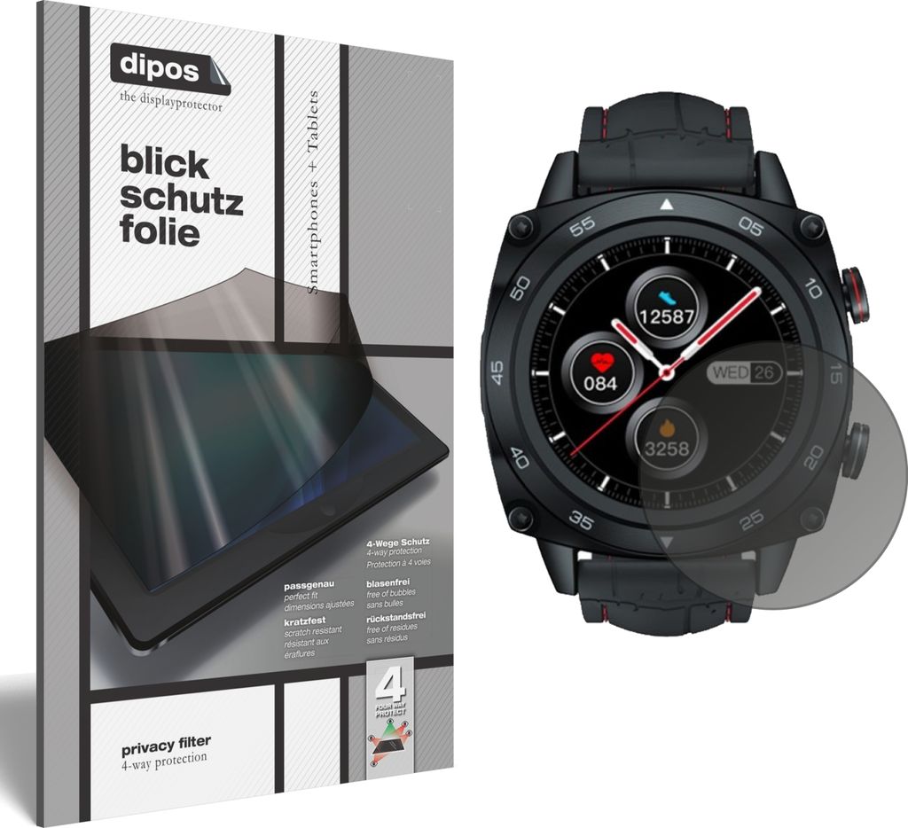 Blickschutzfolie für Cubot C3 Smartwatch matt Schutzfolie Folie Display Schutz dipos