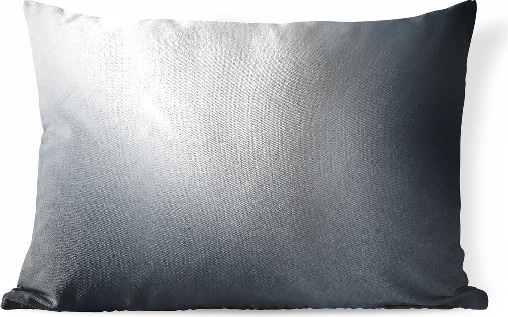 MuchoWow Outdoor Kissen - Metallic-Druck - Grau - Schwarz - Weiß - 50x30 cm - Wetterfest - Lounge Kissen - Sofa kissen - Wohnzimmer Dekoration