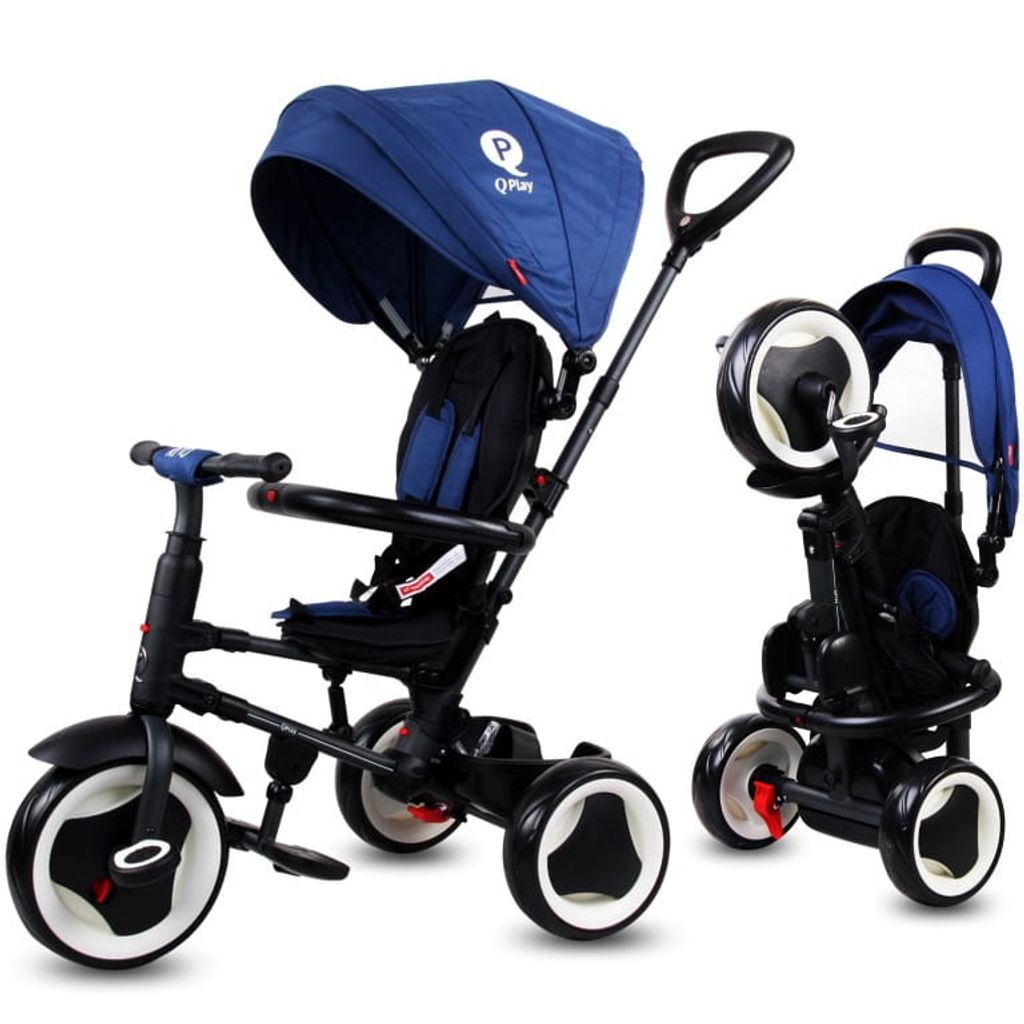 Falten 4in1 Kinder Dreirad Kinderwagen mit Schiebestange Kleinkinder f.1-5 Jahre 