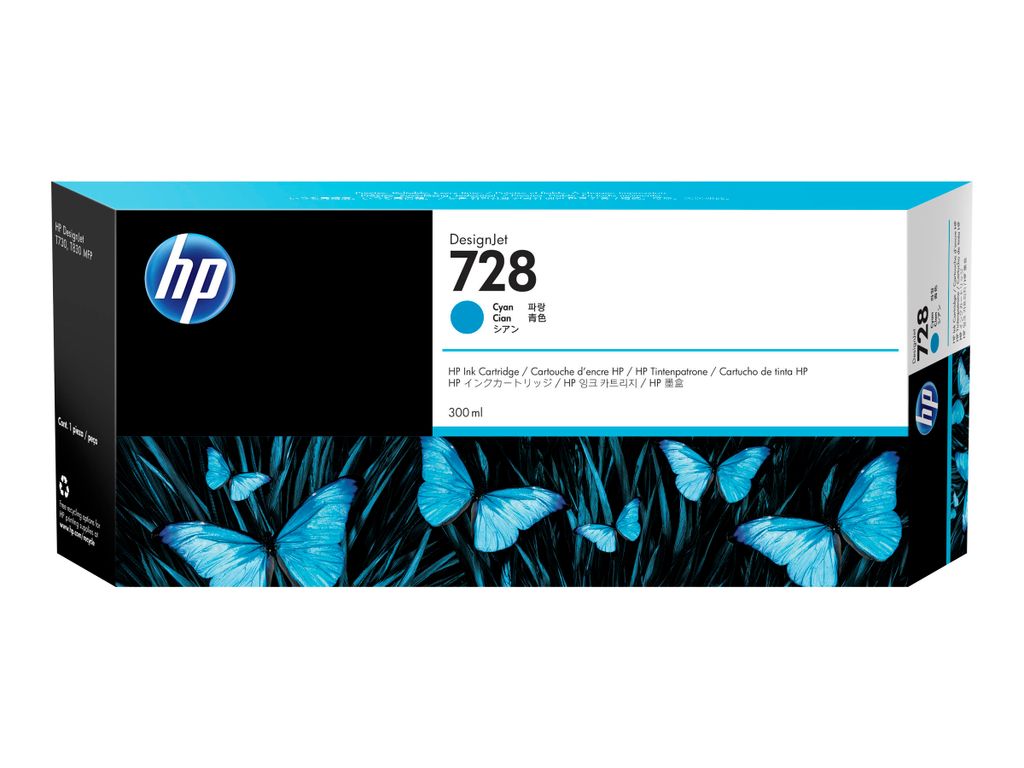 HP 728 Cyan DesignJet Druckerpatrone 300 ml – F9K17A für T730/T830