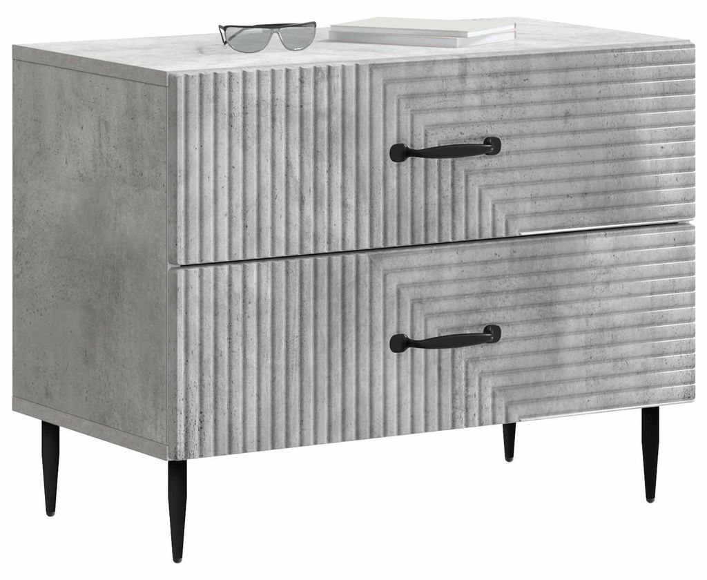 vidaXL Nachttisch Betongrau 62 x 34,5 x 47,5 cm Holzwerkstoff