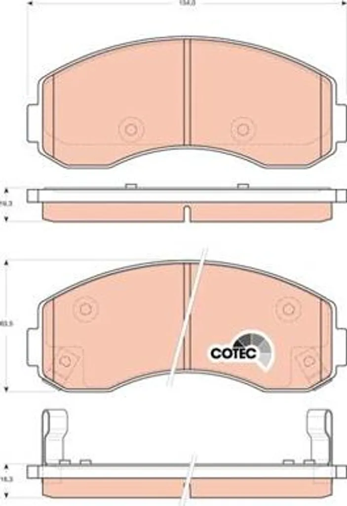 Plaquettes de frein TRW GDB3434 pour Kia K2500 K2700 K2900 OE 0K60A3328ZA
