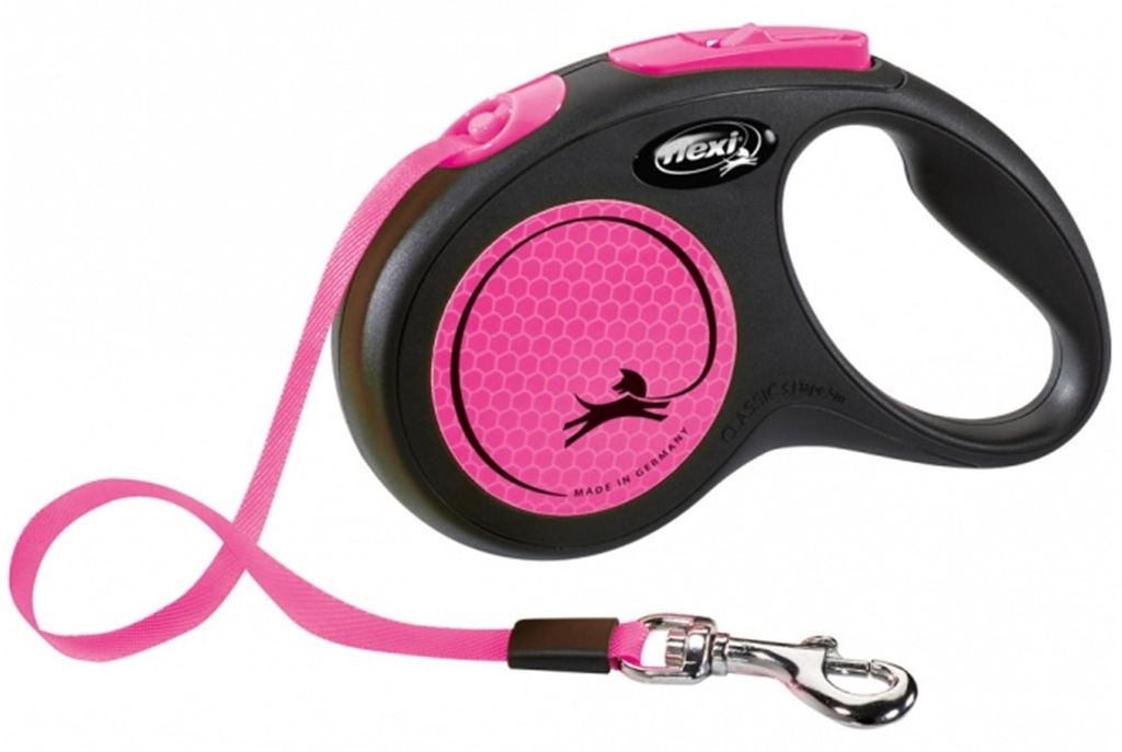 Laisse TRIXIE flexi New NEON - Taille S - 5 m - Rose fluo Image du produit 