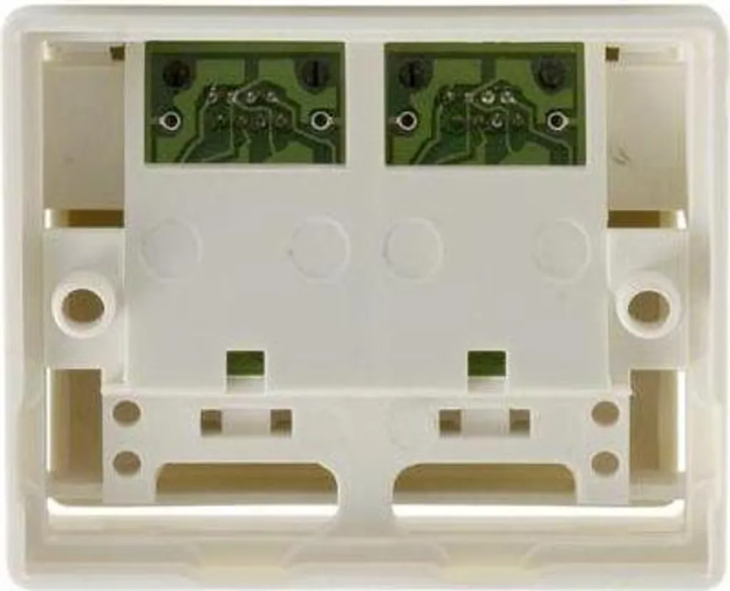 Prise réseau double RJ45 Cat. 5e boîtier saillie blanc pour câble UTP