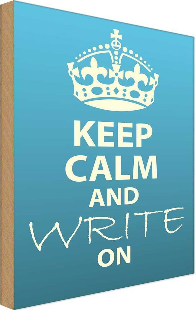 vianmo Holzschild 40x30 cm Keep Calm and write on