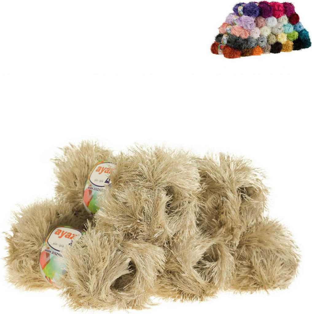 5 x 100g Strickgarn Yumos hellbeige