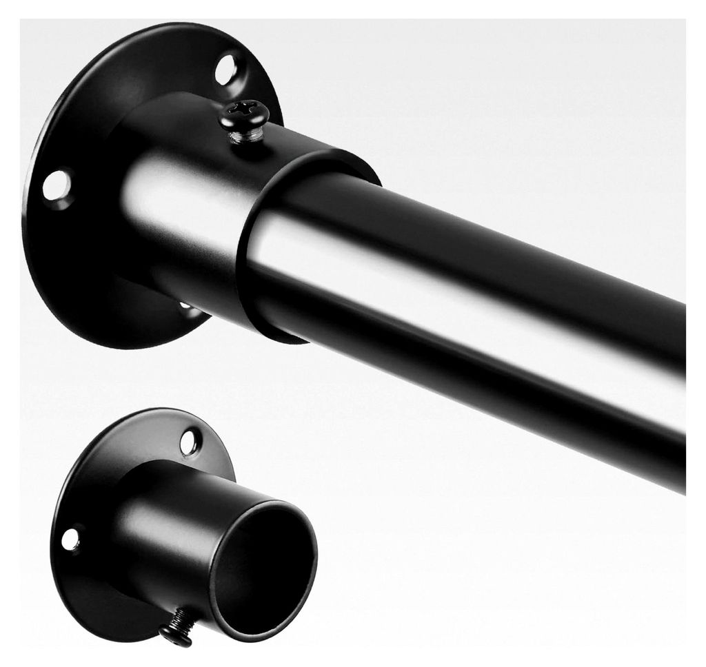 Kleiderstange, 70-103cm Teleskopstange, Schwarz Ausziehbare Klemmstange für Schrank und Kleiderschrank (Durchmesser 25mm)