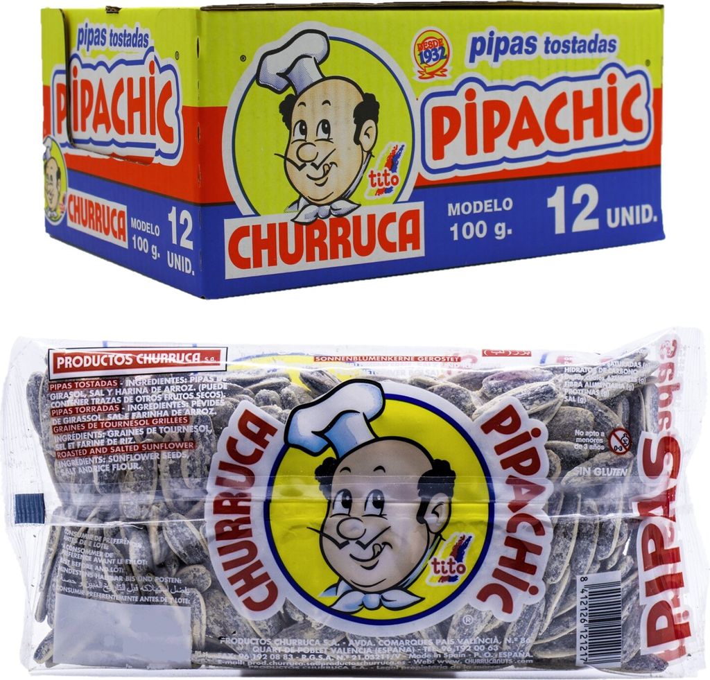 12 x 100g Pipas Tostadas Pipachic Churruca Pražená Obrázek produktu 
