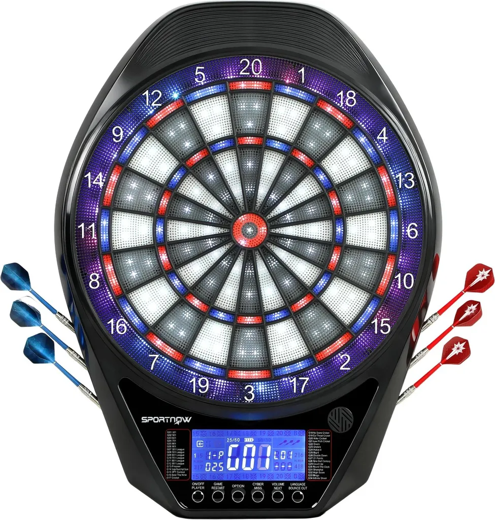 Tableau de fléchettes électronique écran LED 2235 programmes de jeu