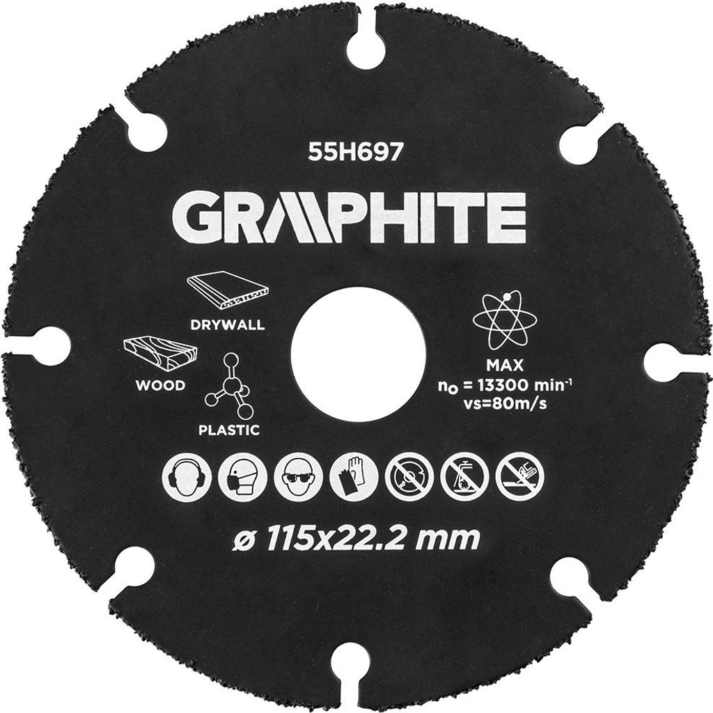 Disco da taglio GRAPHITE 115 x 22,2 mm, per smerigliatrici Immagine del prodotto 