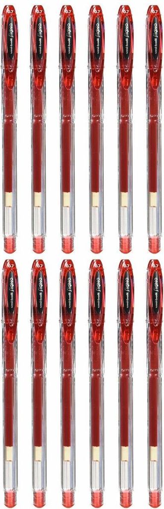 Flüssige Tinte biros Uni-Ball Rollerball Tintenroller Signo Basicos UM-120 Rot 0,5 mm (12 Stück)