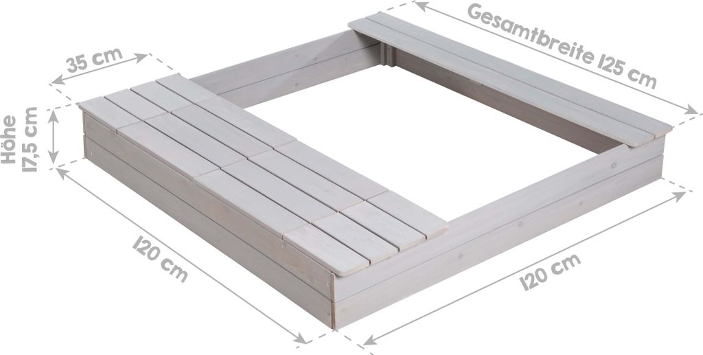 roba Pieskovisko Outdoor+ s 2 hracími vaničkami, drevené Obrázok produktu 4