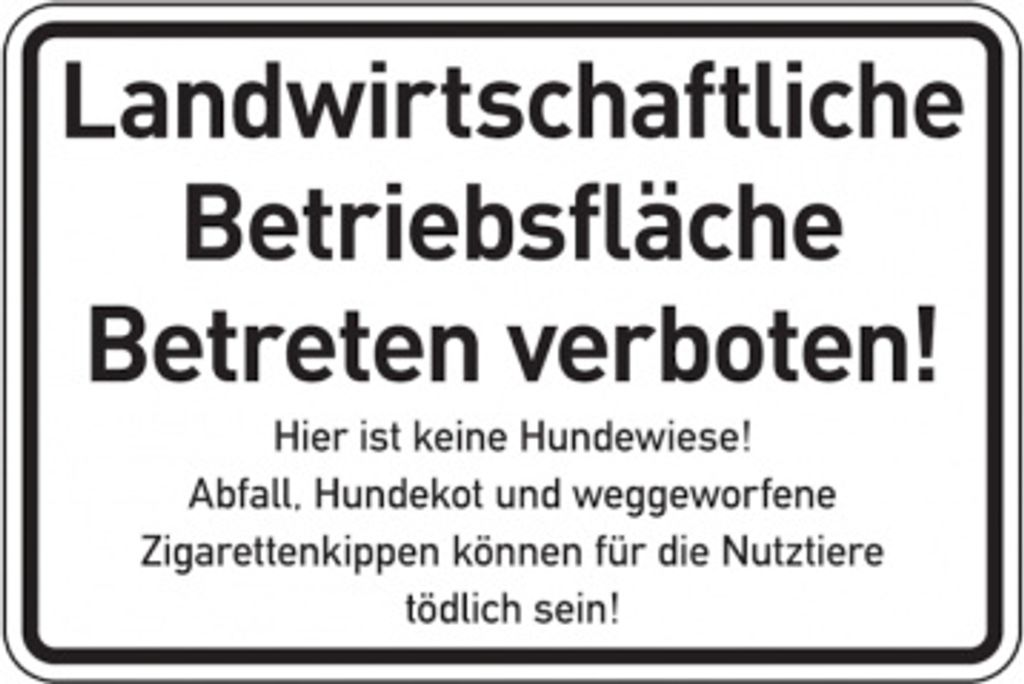 Dreifke® Hinweisschild, Landwirtschaftliche Betriebsfläche, Produktbild 