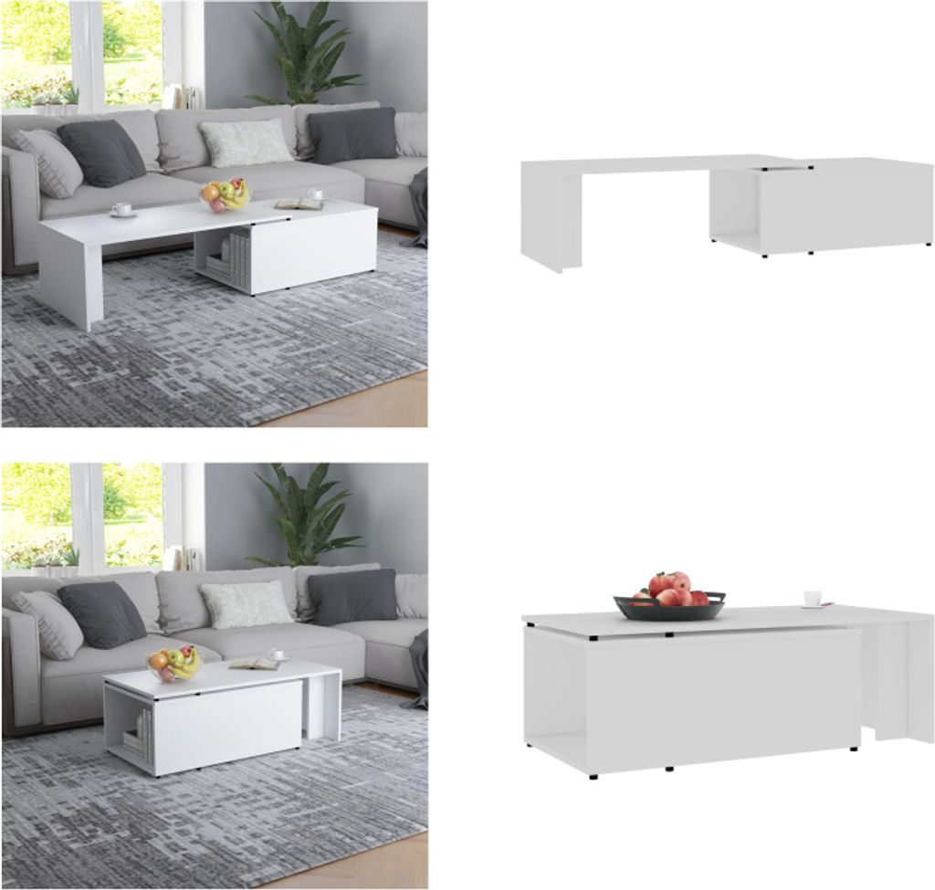 vidaXL Couchtisch Weiß 150x50x35 cm Holzwerkstoff - Couchtisch - Couchtische - Kaffeetisch - Kaffeetische