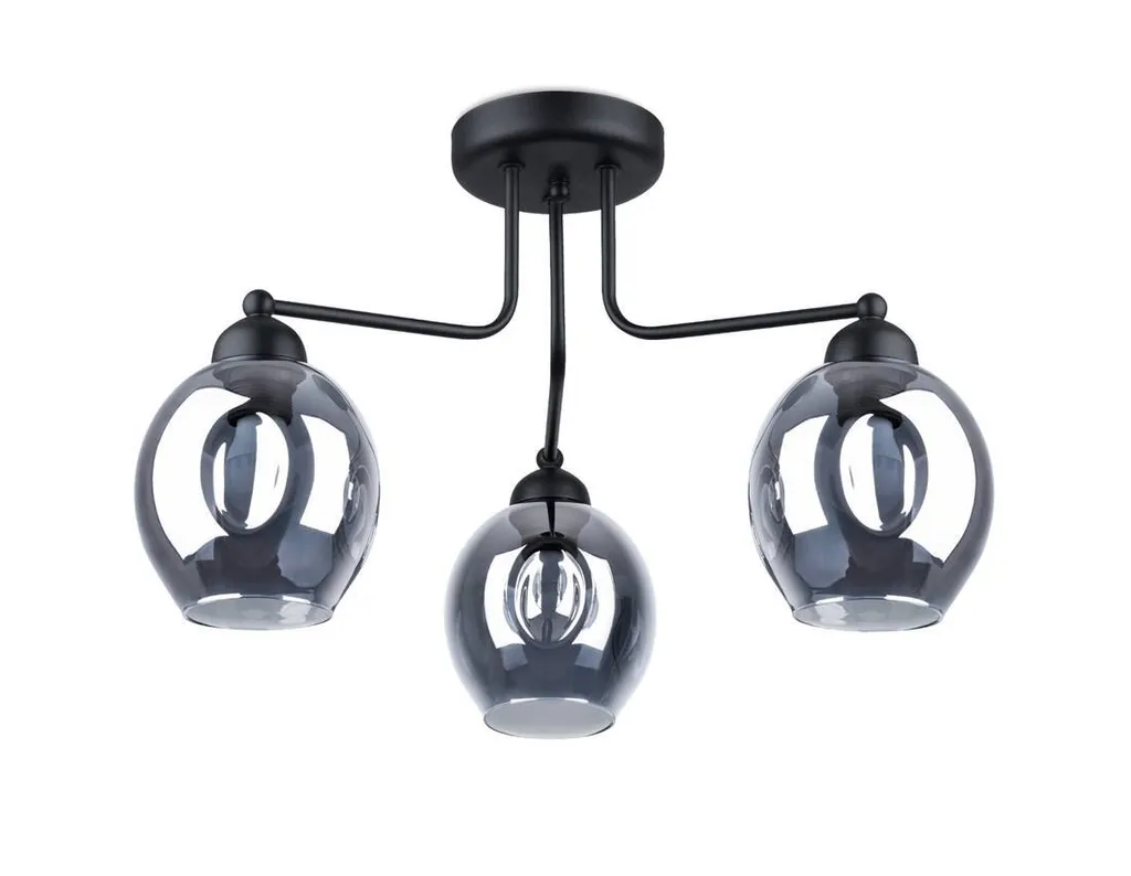 Lustre FILLAN 3 Noir : Éclairage Puissant pour Grandes Pièces Sombres