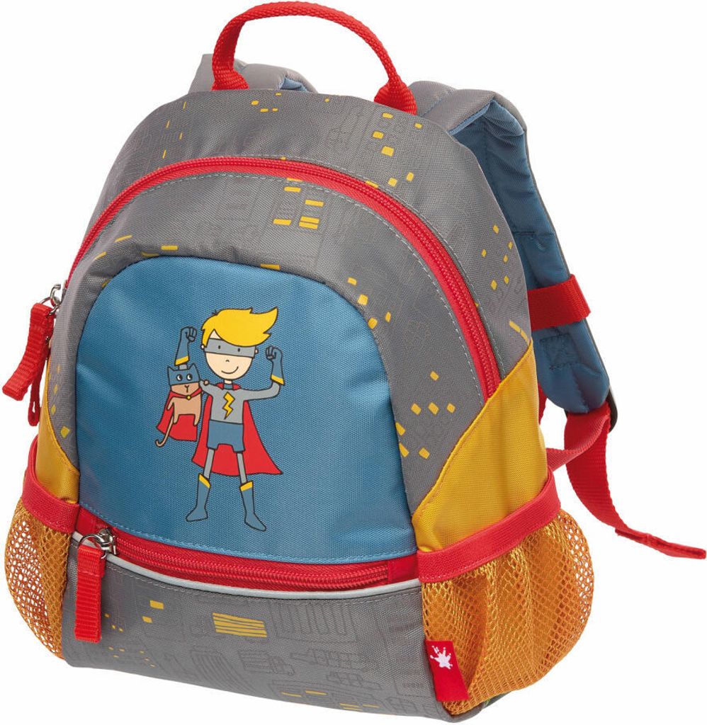 sigikid Rucksack Klein Pille Power, Kindergartenrucksack, Kindergartentasche, Kindergarten Tasche, Jungen, Nylon, Grau, 5 L, 24999