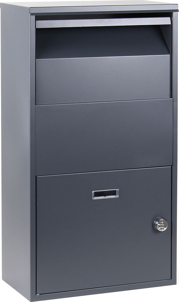 Wiltec Boîte à colis murale verrouillable grise 410 x 220 x Image du produit 